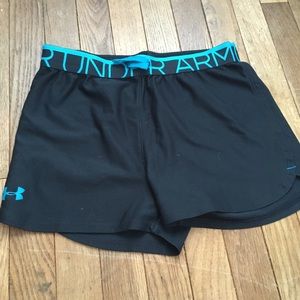 Under Armour Youth Black and Blue Athletic Shorts